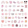 Roze bloemen stickers 50 stuks